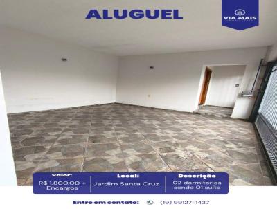 Casa para Loca��o, em Araras, bairro Jardim Santa Cruz, 2 dormit�rios, 1 banheiro, 1 su�te, 2 vagas