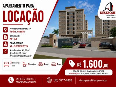 Apartamento para Loca��o, em Presidente Prudente, bairro Jardim Jequitib�, 2 dormit�rios, 2 banheiros, 1 su�te, 1 vaga