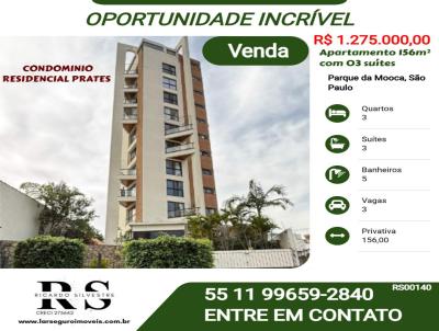 Apartamento 3 dormit�rios para Venda, em S�o Paulo, bairro Parque da Mooca, 3 dormit�rios, 5 banheiros, 3 su�tes, 3 vagas