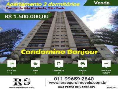 Apartamento 3 dormit�rios para Venda, em S�o Paulo, bairro Parque da Vila Prudente, 3 dormit�rios, 3 banheiros, 1 su�te, 2 vagas