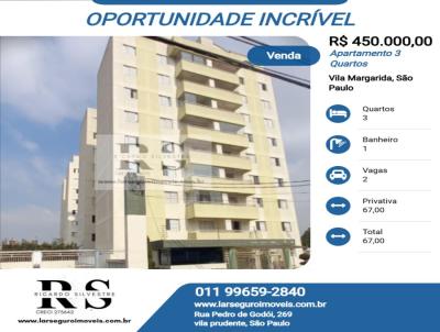 Apartamento 3 Quartos para Venda, em S�o Paulo, bairro Vila Margarida, 3 dormit�rios, 1 banheiro, 2 vagas