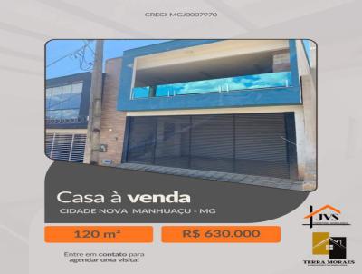 Casa para Venda, em Manhua�u, bairro Cidade Nova, 3 dormit�rios, 2 banheiros, 1 su�te, 2 vagas