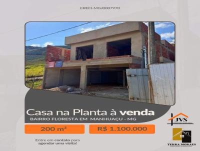 Casa para Venda, em Manhua�u, bairro Floresta, 3 dormit�rios, 2 banheiros, 1 su�te, 4 vagas