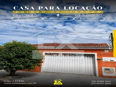 Casa para Loca��o, em Paul�nia, bairro Jardim de Itapoan, 3 dormit�rios, 2 banheiros, 1 su�te, 4 vagas