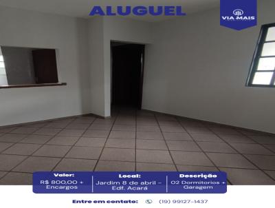 Apartamento para Loca��o, em Araras, bairro Jardim 8 de Abril, 2 dormit�rios, 1 banheiro, 1 vaga