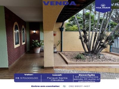 Casa para Venda, em Araras, bairro Parque Santa Candida, 3 dormit�rios, 2 banheiros, 1 su�te, 4 vagas