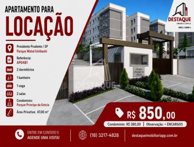 Apartamento para Loca��o, em Presidente Prudente, bairro Parque Watal Ishibashi, 2 dormit�rios, 1 banheiro, 1 vaga