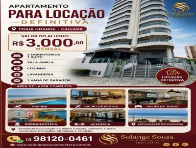 Apartamento para Loca��o, em Praia Grande, bairro Cai�ara, 2 dormit�rios, 1 banheiro, 2 su�tes, 1 vaga